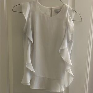 Adelyn Rae White Ruffle Blouse